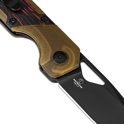 Kizer Mini Militaw 2.82" Nitro-V Ultem PEI Red/Black G10 Folding Knife V3634SA1