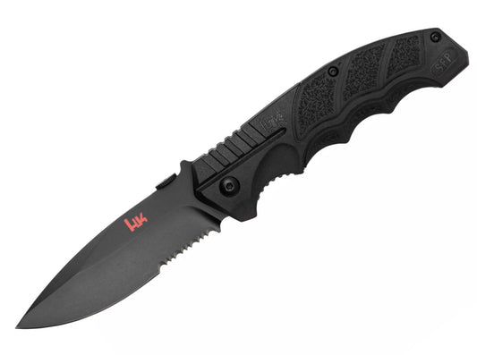 Heckler & Koch SFP Tactical Folder 3.62" D2 Black Serrated Folding Knife