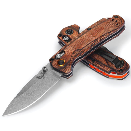 Benchmade 15032 North Fork 2.97" CPM-S30V Folding Knife with Stabilized Maple Wood Handle