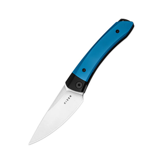 Kizer Mini Momo 3.2" 154CM Black/Blue Aluminium Folding Knife V3663C1