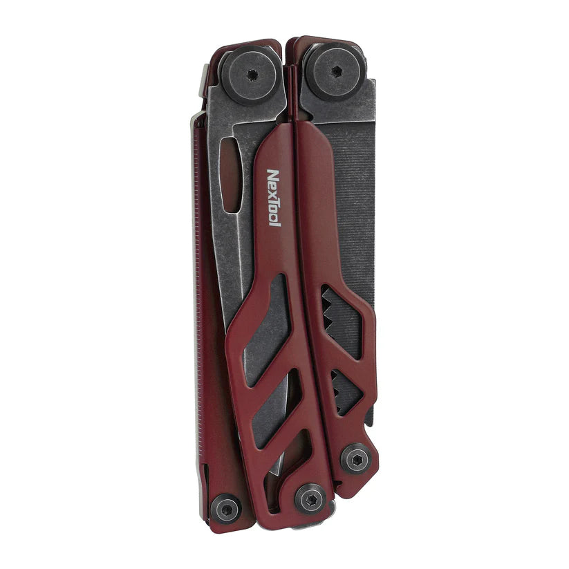 NexTool Flagship Pro Red / Black Stonewashed Multi-Tool 16 Functions with Nylon Pouch