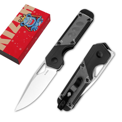 Kizer Mini Militaw 2.82" Nitro-V G10/Acrylic Folding Knife V3634SA3