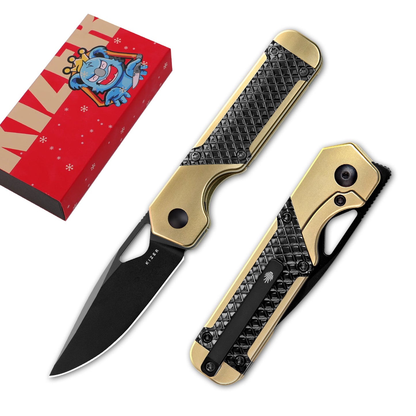 Kizer Mini Militaw 2.82" S45VN Titanium Zirconium Folding Knife Ki3634SA3