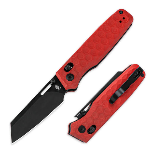 Kizer Task Clutch-Lock 3.04" Nitro-V Red G10 Folding Knife V3641A2