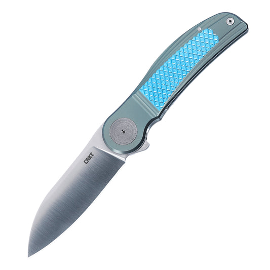 CRKT Monument Limited Edition 3.07" M390 Blue Titanium Folding Knife by Michael Walker - Made in Italy