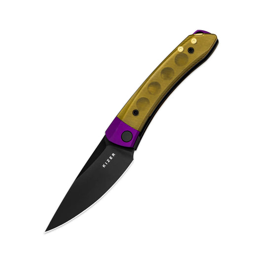 Kizer Mini Momo 3.2" Nitro-V Purple Aluminium Ultem PEI Folding Knife V3663A1