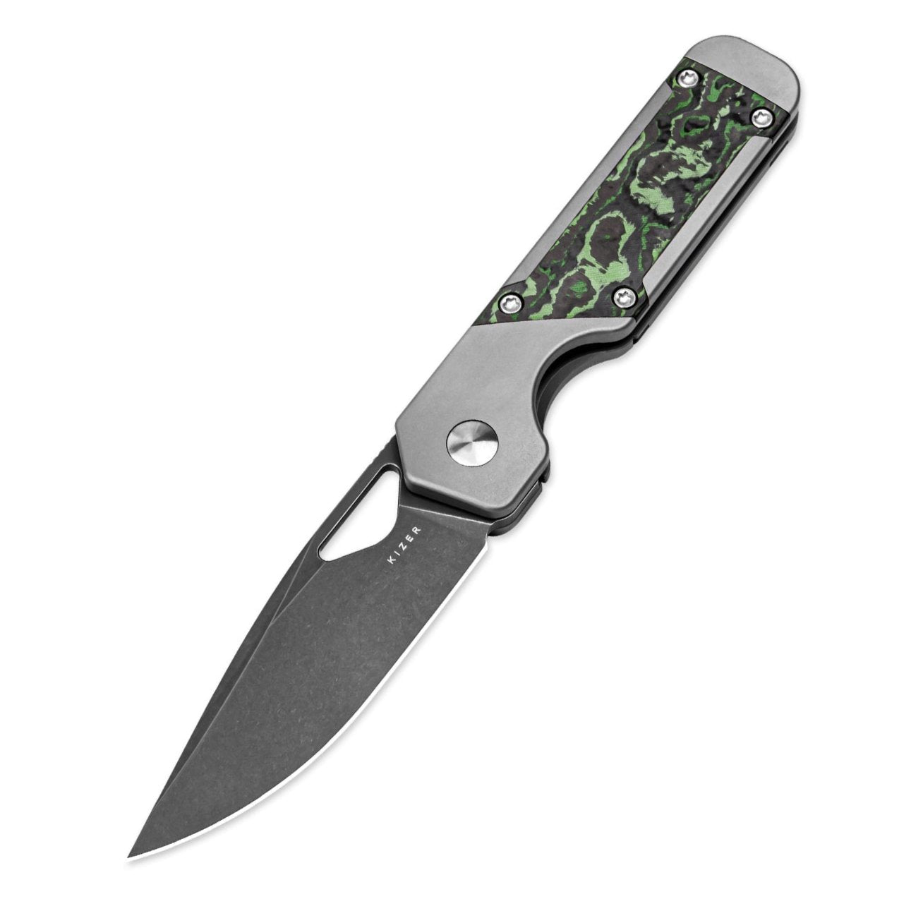 Kizer Mini Militaw 2.82" S45VN Titanium Jungle Wear Carbon Fiber Folding Knife Ki3634SA2