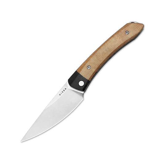 Kizer Momo 4.17" Nitro-V G10 Brown Micarta Folding Knife V4663A2