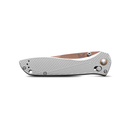 Benchmade 710FE-24 McHenry & Williams 4" CPM-S90V Flat Earth Gray Aluminium Folding Knife