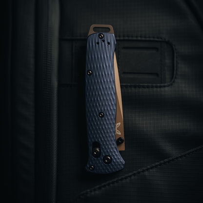 Benchmade 537FE-02 Bailout 3.38" CPM-M4 FDE Tanto Folding Knife with Crater Blue Aluminum Handle