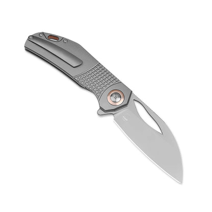 Kizer Hawk 3.41" S45VN Gray Titanium Folding Knife by Carlos Elstner Ki4683A2