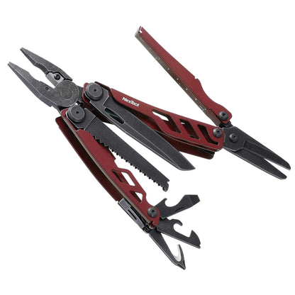 NexTool Flagship Pro Red / Black Stonewashed Multi-Tool 16 Functions with Nylon Pouch