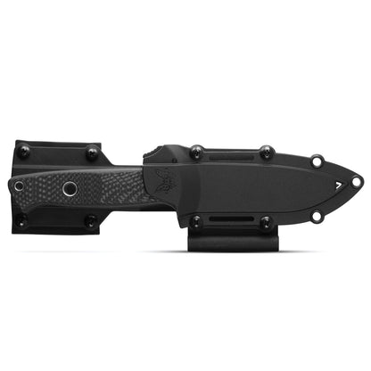 Benchmade 163BK Sibert Bushcrafter 4.38" CPM-CruWear Black Cerakote Fixed Blade Knife with Carbon Fiber Handles