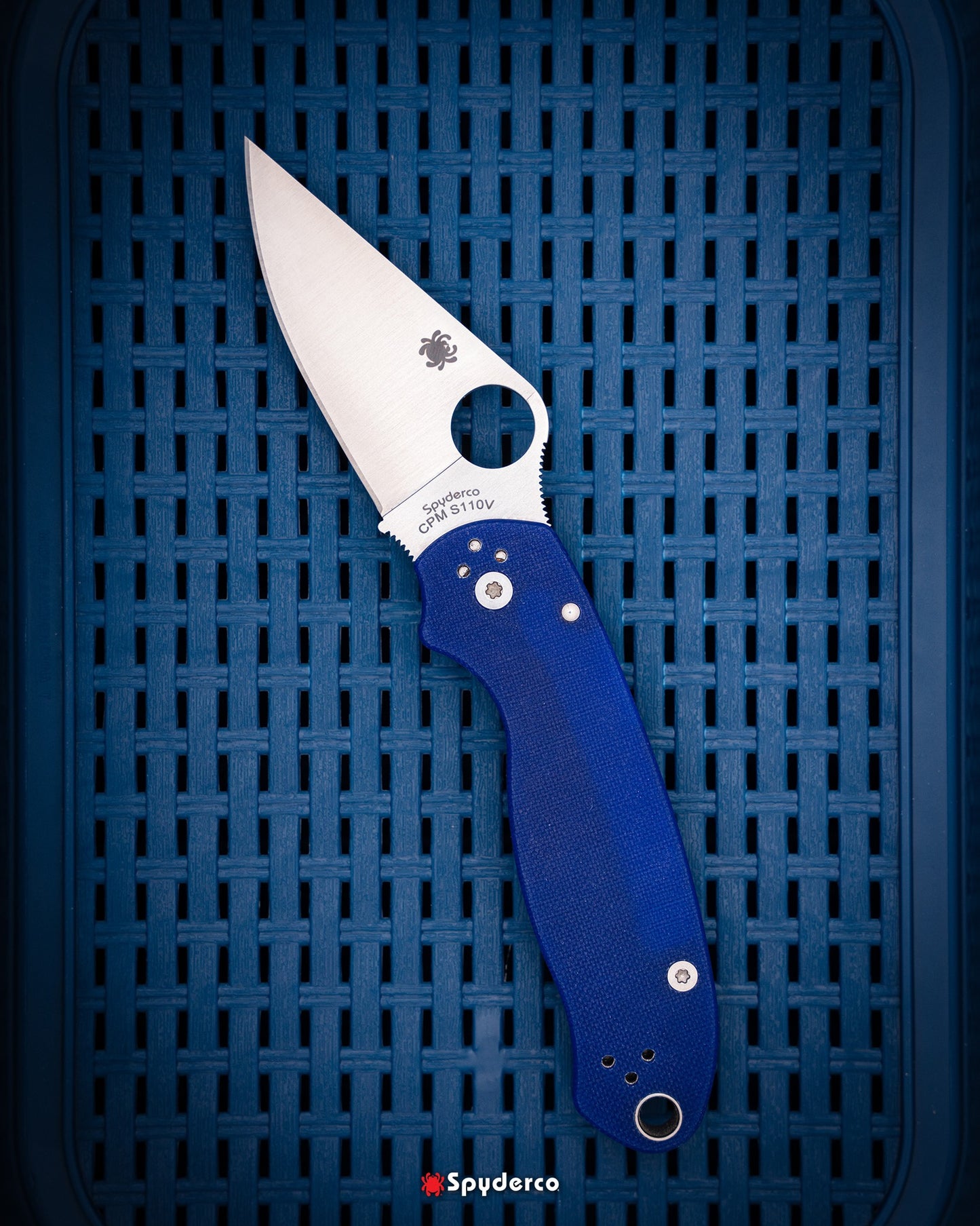 Spyderco Para 3 2.95" CPM S110V Dark Blue G-10 Folding Knife C223GPDBL