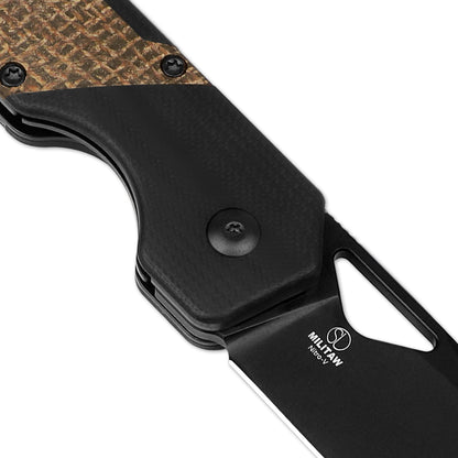 Kizer Militaw 3.36" Nitro-V G10 Burlap Micarta Folding Knife V3634A1