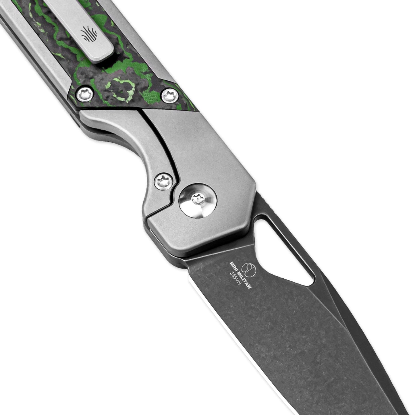 Kizer Mini Militaw 2.82" S45VN Titanium Jungle Wear Carbon Fiber Folding Knife Ki3634SA2