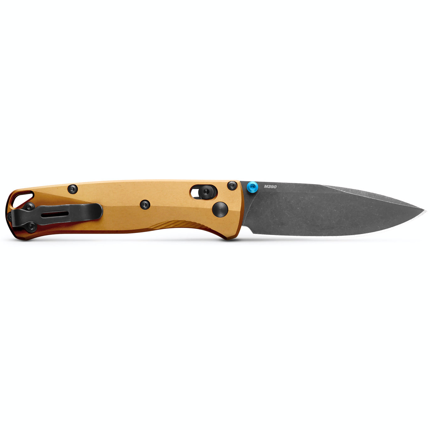 Benchmade 535BK-07 Bugout 3.24" DLC Battlewashed M390 Folding Knife with Burnt Brass Aluminium Handle