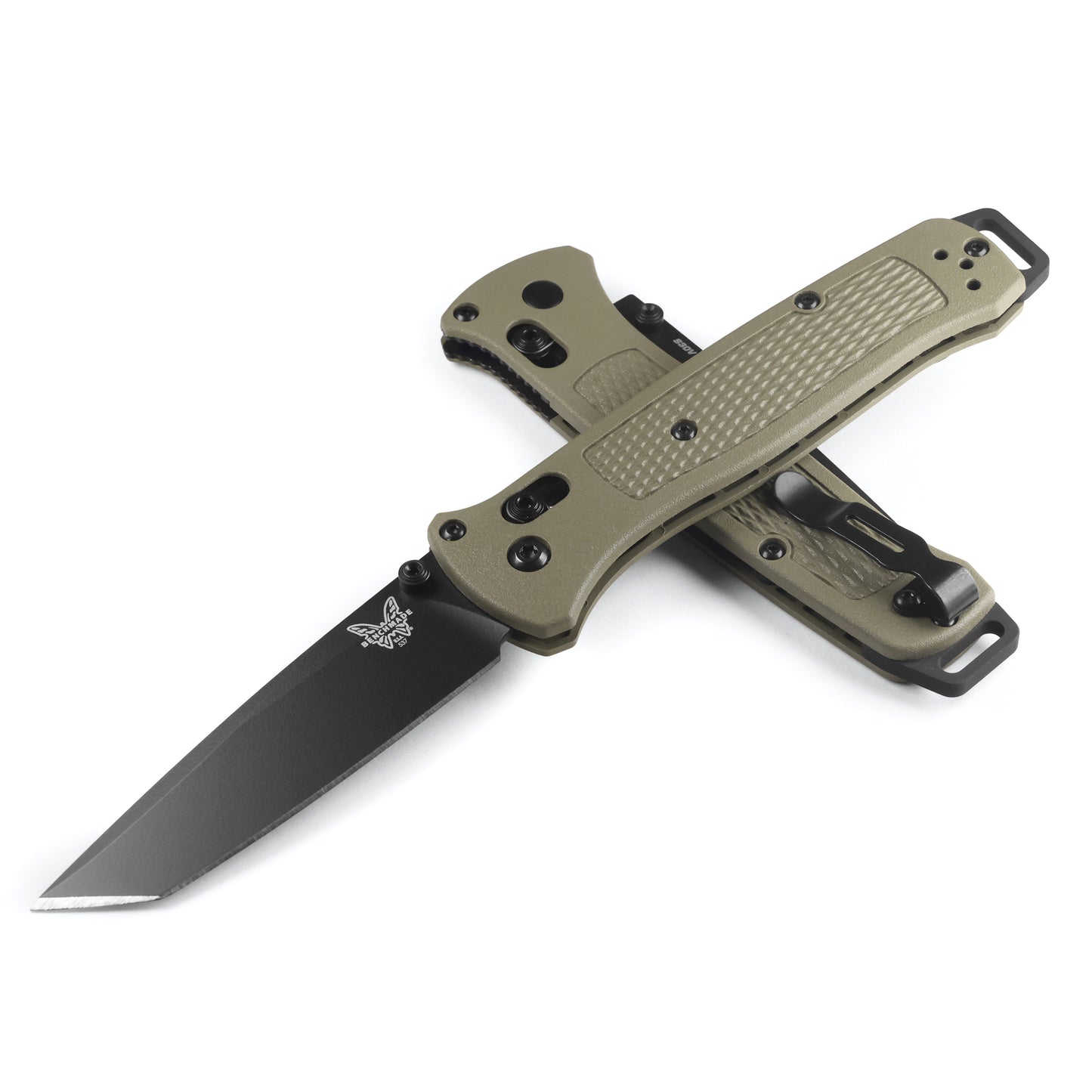 Benchmade 537BK-06 Bailout 3.38" CPM-S30V Cerakote Tanto Folding Knife with Ranger Green Grivory Handle