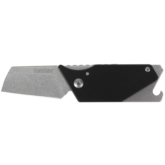 Kershaw Pub 1.6" Black Aluminium Slip-Joint Folding Knife Bottle Opener - Sinkevich Design