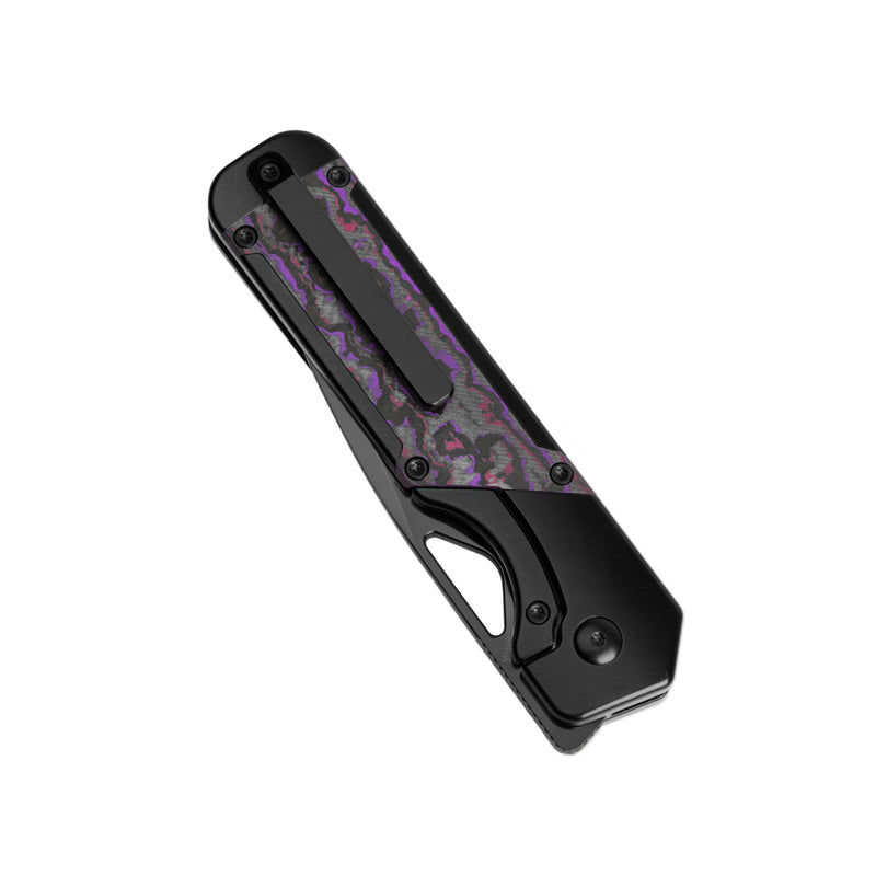 Kizer Militaw 3.35" S45VN DLC Purple Haze Fatcarbon Titanium Folding K ...