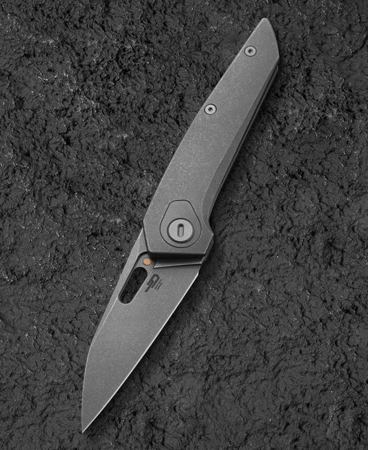 Bestech VK-Void 2.85" Elmax Black Bead Blast Titanium Folding Knife by Vulpex BT2305C