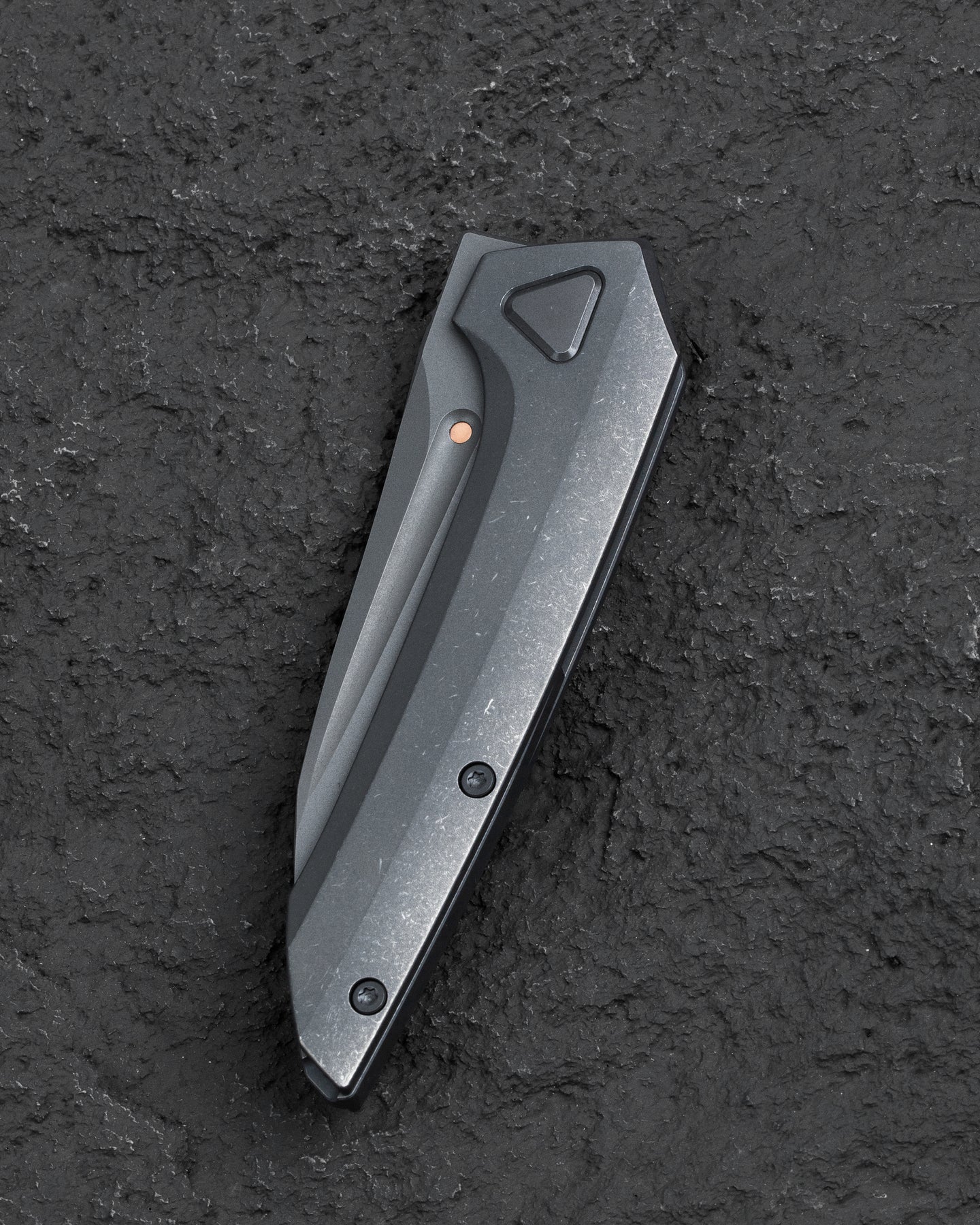 Bestech VK-Navi 3.3" Magnacut Dark Bead Blast Titanium Folding Knife by Vulpex BT2404B