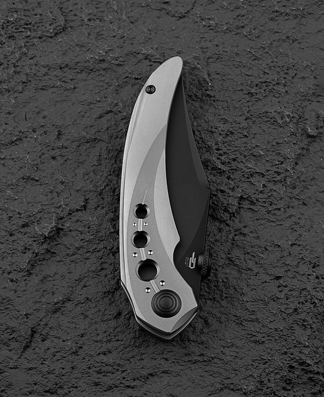 Bestech Razon 3.87" Magnacut Black Titanium Folding Knife by Kombou BT2406C