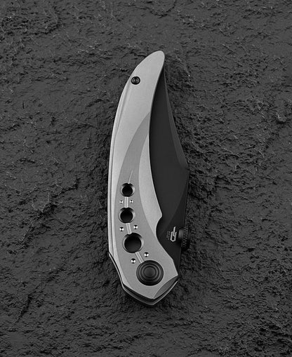 Bestech Razon 3.87" Magnacut Black Titanium Folding Knife by Kombou BT2406C