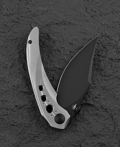 Bestech Razon 3.87" Magnacut Black Titanium Folding Knife by Kombou BT2406C