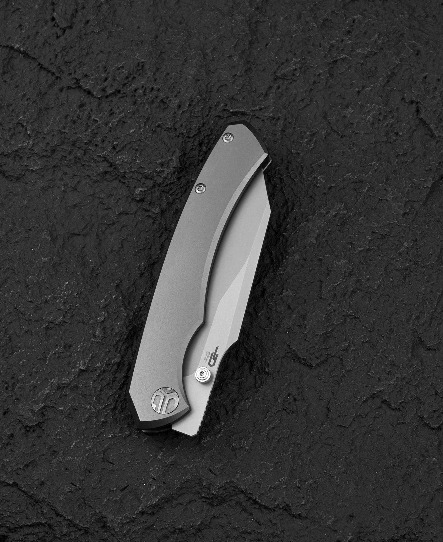 Bestech Clastic 3.62" Magnacut Bead Blast Titanium Folding Knife by Horizon Machine Works BT2407C