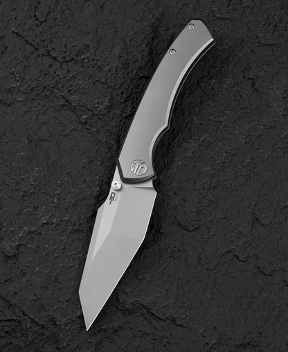 Bestech Clastic 3.62" Magnacut Bead Blast Titanium Folding Knife by Horizon Machine Works BT2407C