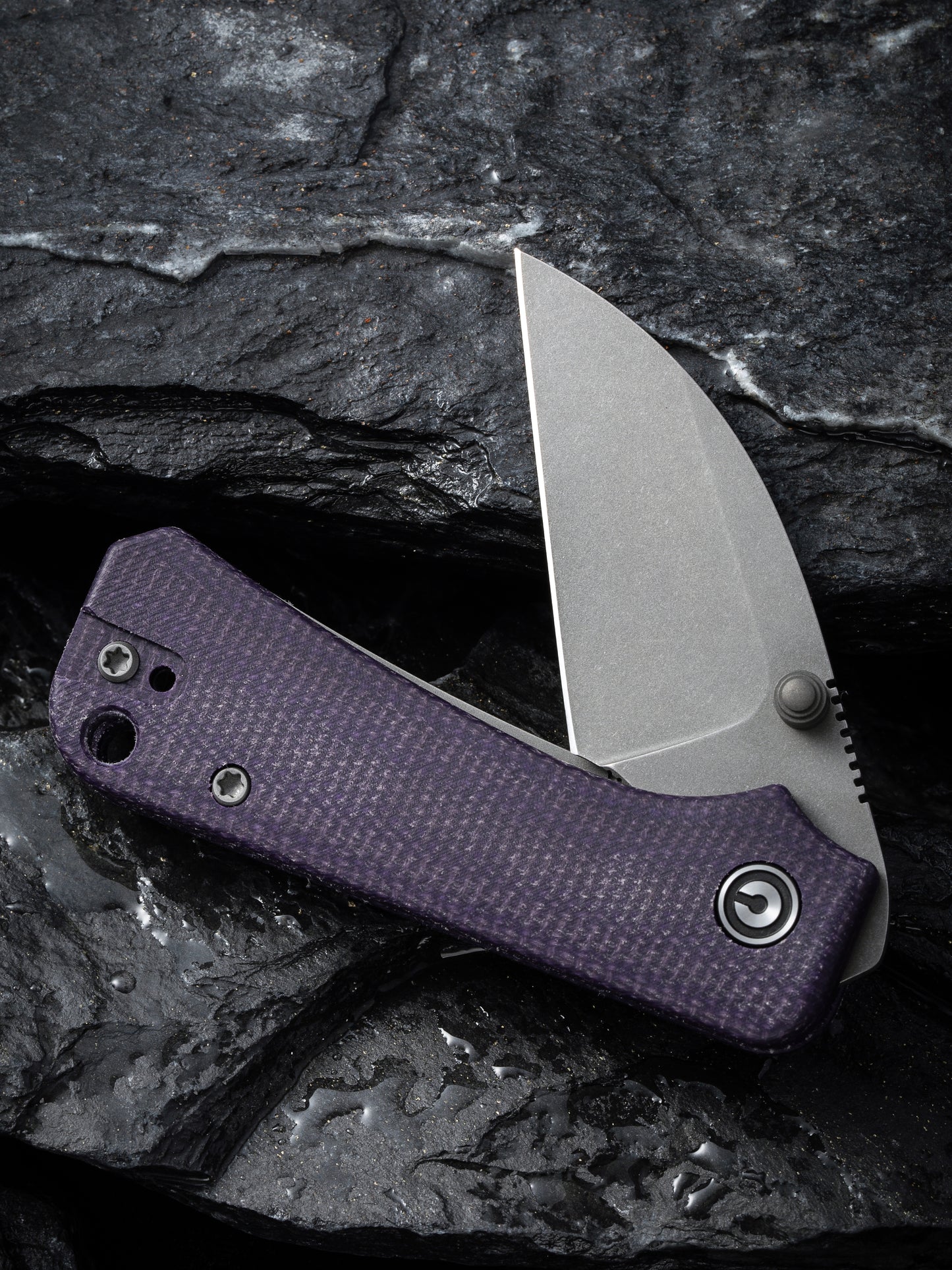 Civivi Baby Banter Wharncliffe 2.32" Nitro-V Purple Burlap Micarta Folding Knife C19068SC-2