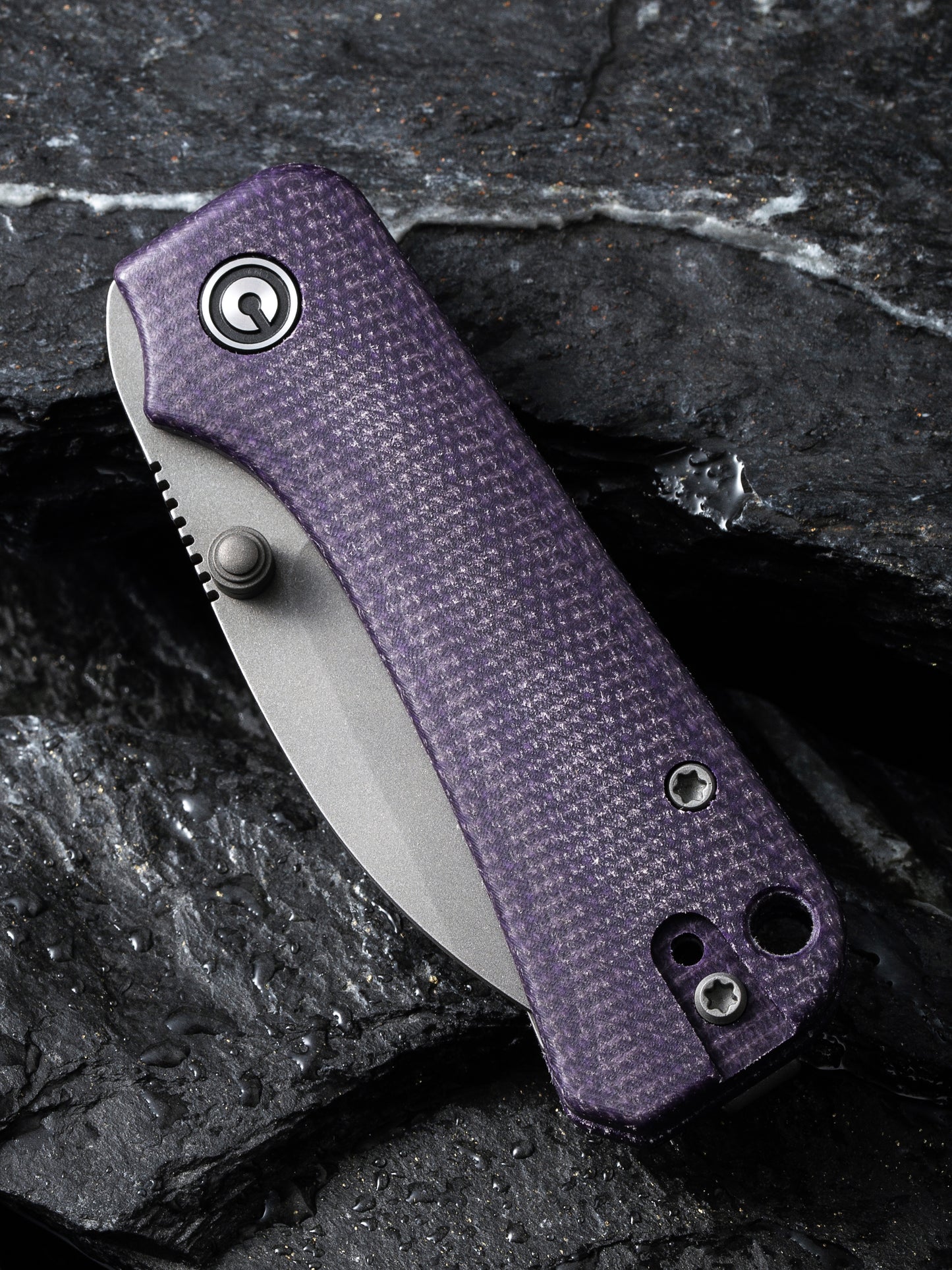 Civivi Baby Banter Wharncliffe 2.32" Nitro-V Purple Burlap Micarta Folding Knife C19068SC-2