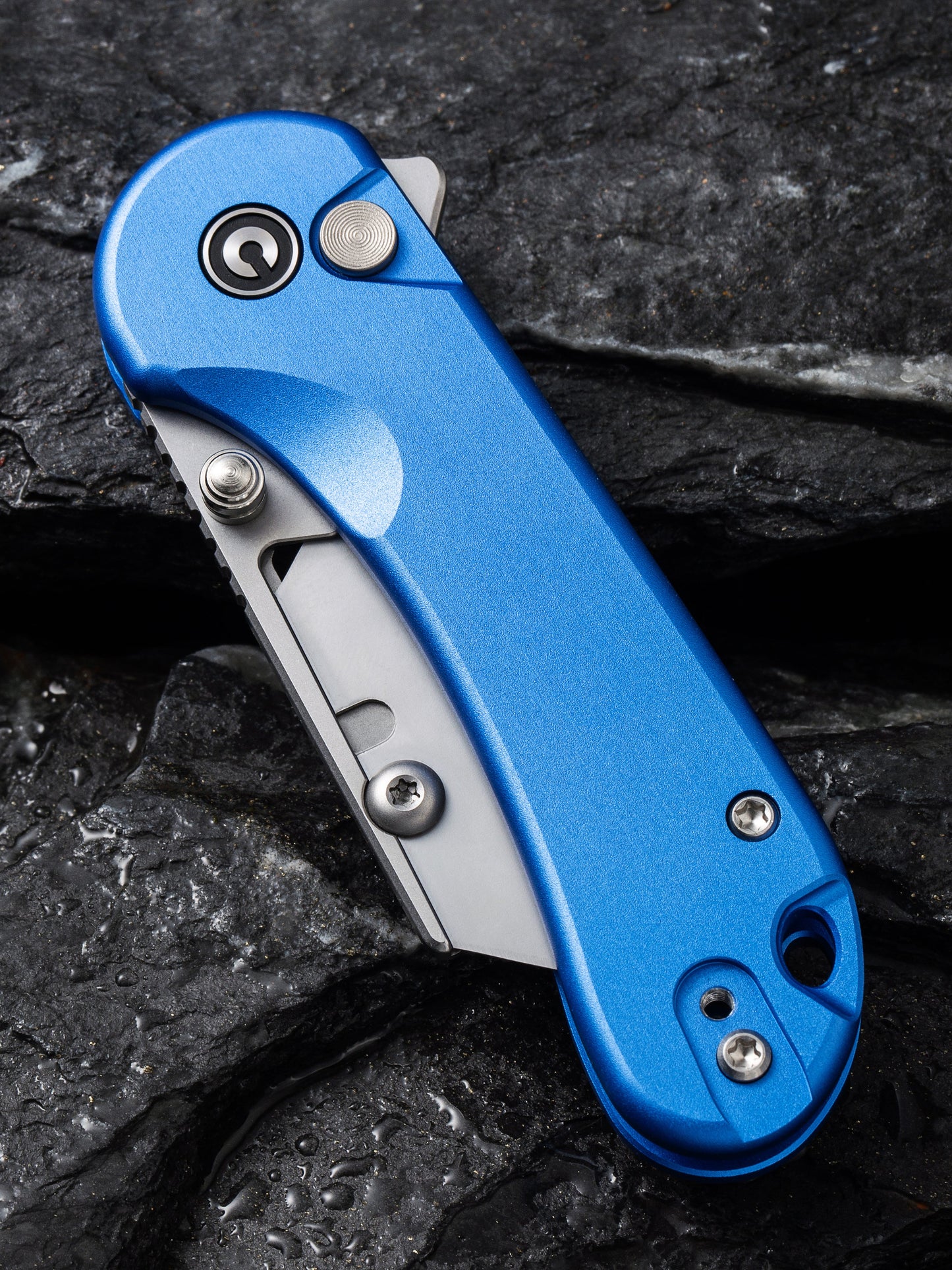 Civivi Elementum Utility Button Lock 2.26" Replaceable Blade Blue Folding Knife with 3 Extra Blades C23039B-2