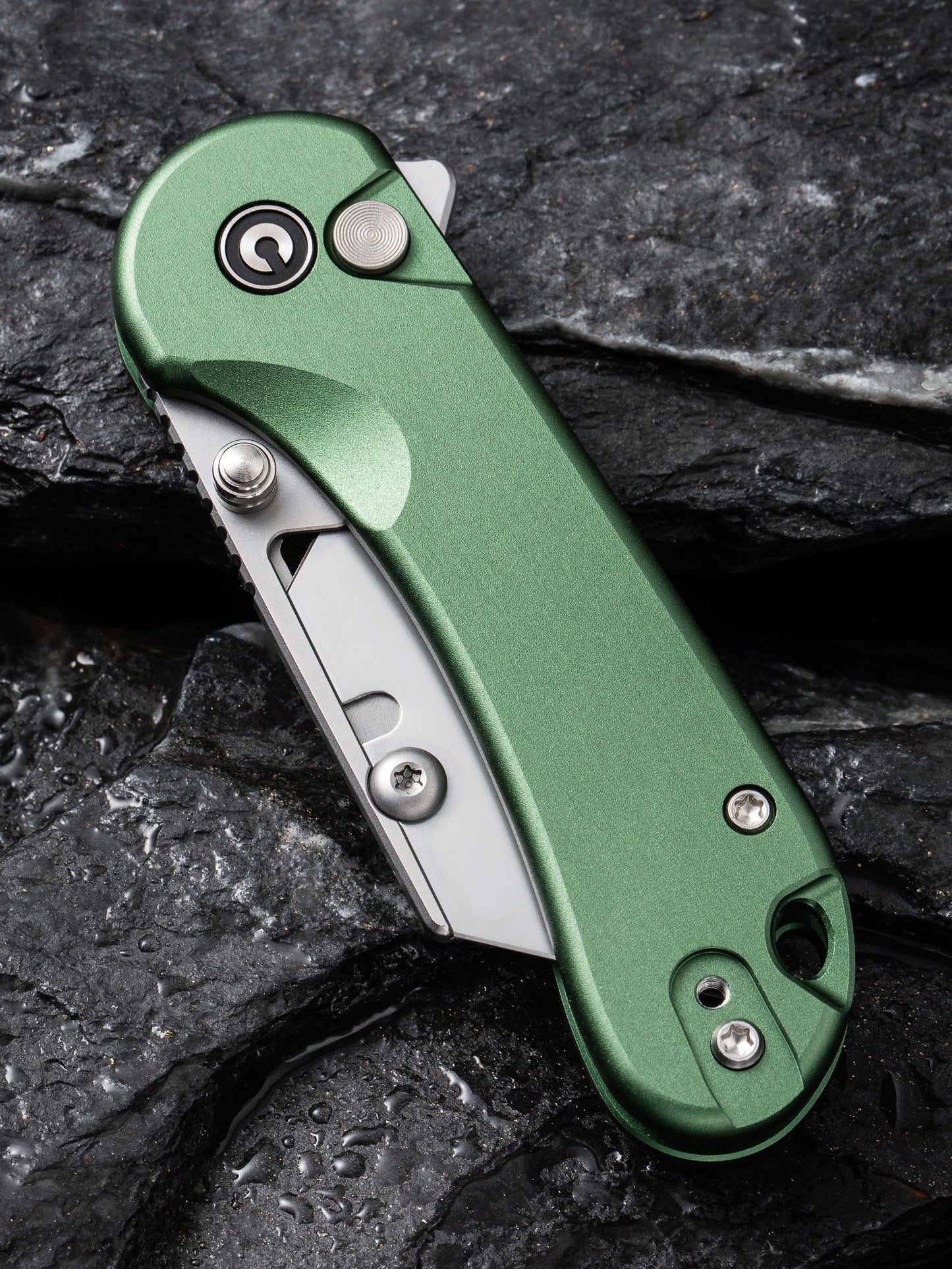 Civivi Elementum Utility Button Lock 2.26" Replaceable Blade Green Folding Knife with 3 Extra Blades C23039B-3