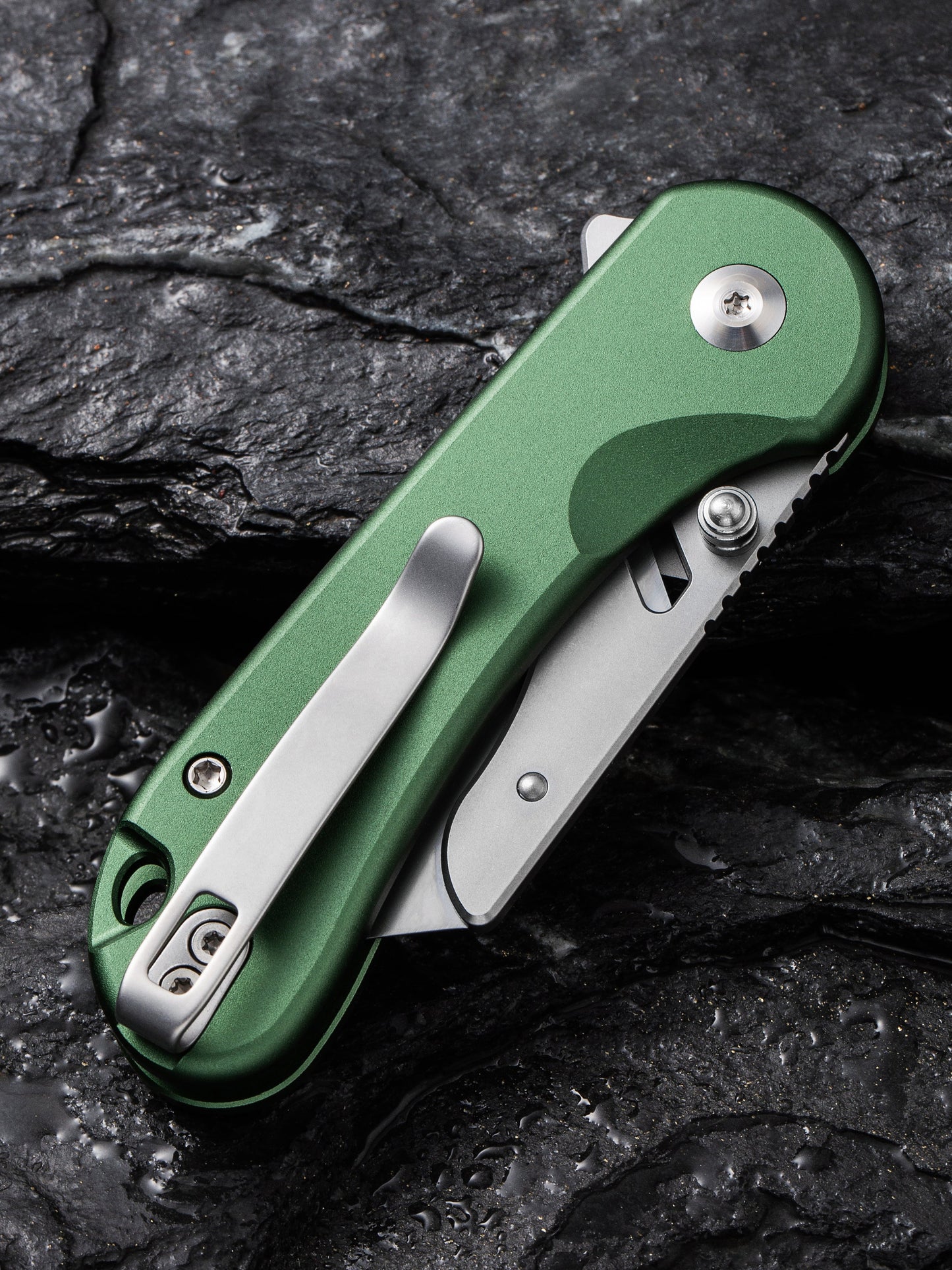 Civivi Elementum Utility Button Lock 2.26" Replaceable Blade Green Folding Knife with 3 Extra Blades C23039B-3