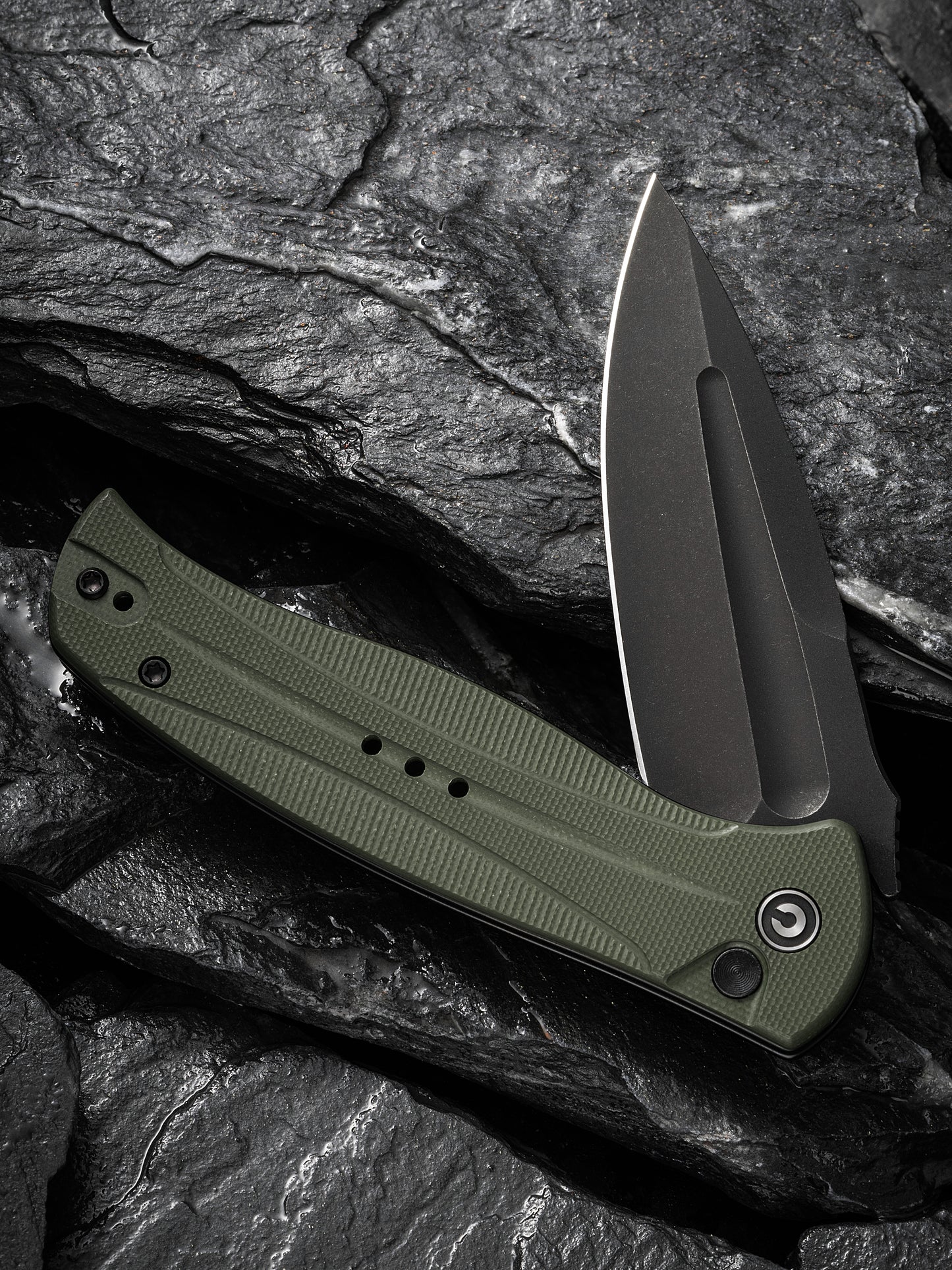 Civivi Incindie 3.48" Sandvik 14C28N OD Green G10 Button Lock Folding Knife C23053-2