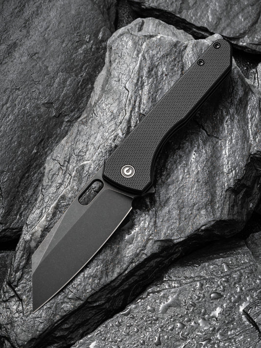 Civivi Nugz 3.17" Sandvik 14C28N Black G10 Folding Knife by Matthew Wehrwein C23060-1