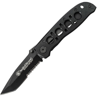 Smith & Wesson Extreme Ops 3.25" 7Cr17MoV Serrated Black Aluminium Folding Knife CK5TBS