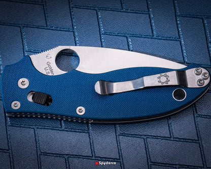 Spyderco Manix 2 3.37" CPM SPY27 Cobalt Blue G10 Folding Knife C101GPCBL2