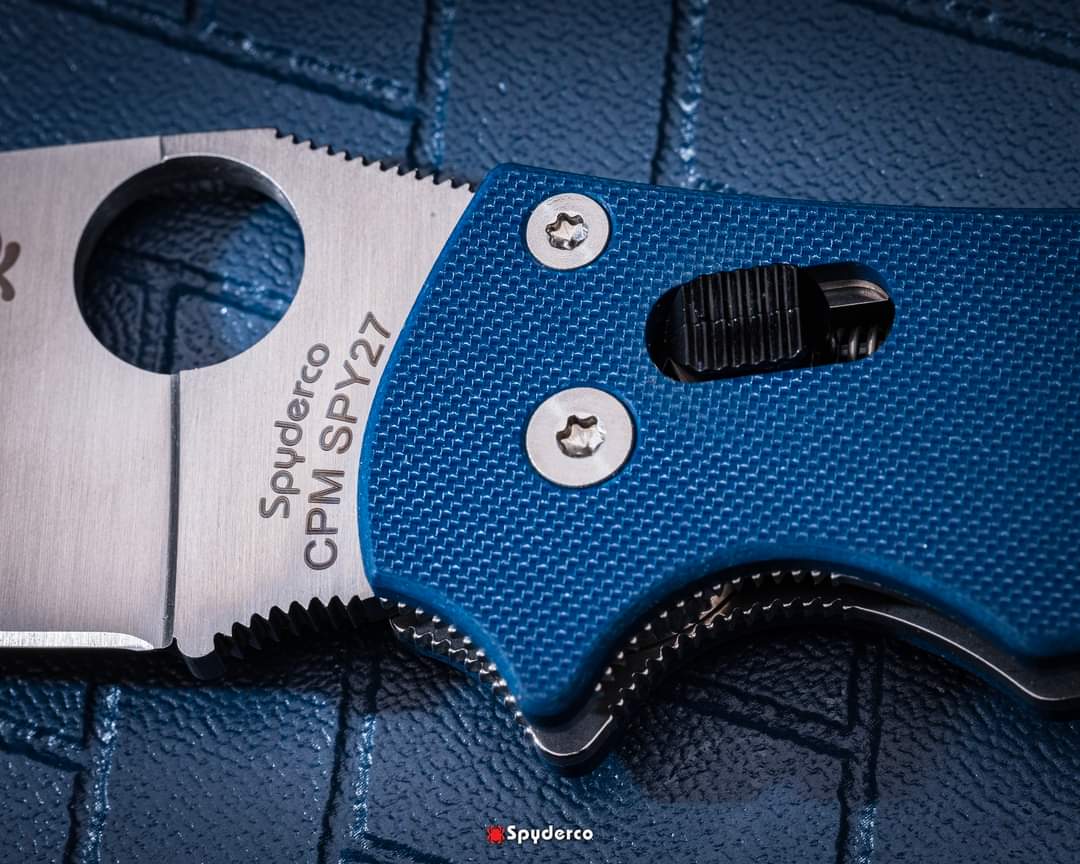 Spyderco Manix 2 3.37" CPM SPY27 Cobalt Blue G10 Folding Knife C101GPCBL2