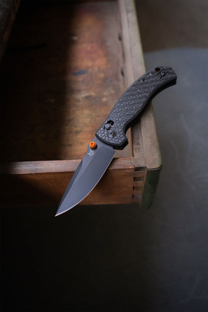 Fox Anzu 3.15" Magnacut Black PVD Carbon Fiber Folding Knife by Les George FX-560 CFOR