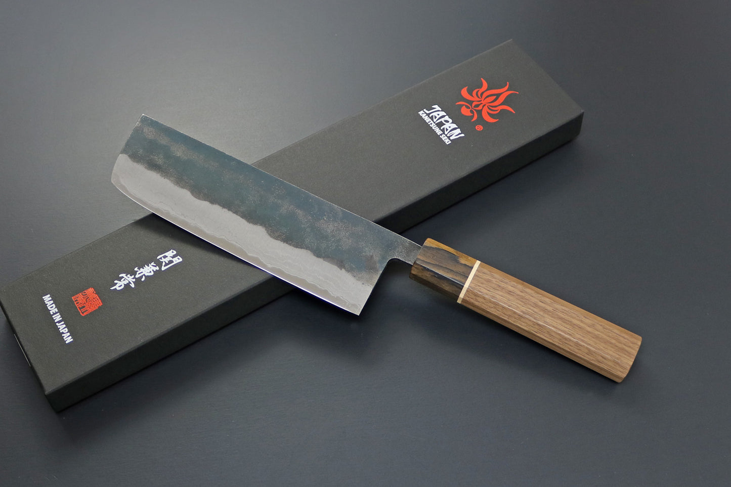 Kanetsune MATSU-ZUMI-YAKI Nakiri 165mm Damascus Kitchen Knife - Made in Japan KC-473