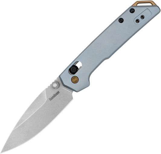 Kershaw Mini Iridium 3" D2 Gray DuraLock KVT Ice Blue Aluminum Folding Knife 2051