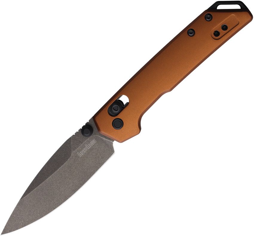 Kershaw Mini Iridium 3" D2 BlackWash DuraLock KVT Bronze Aluminum Folding Knife 2051BRZBW