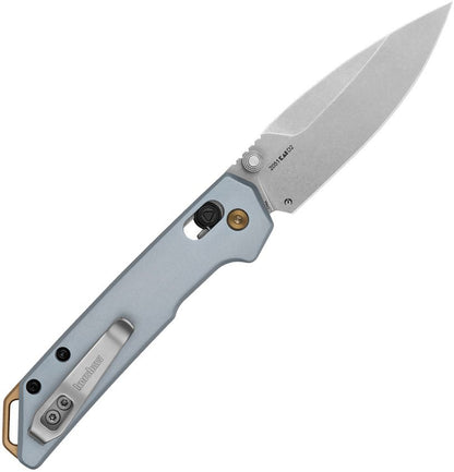 Kershaw Mini Iridium 3" D2 Gray DuraLock KVT Ice Blue Aluminum Folding Knife 2051