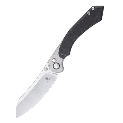 Kizer Clairvoyant 3.74" S35VN Carbon Fiber Titanium Button-Lock Folding Knife Ki4626A1