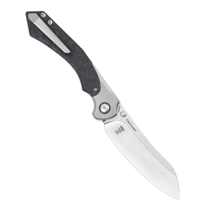 Kizer Clairvoyant 3.74" S35VN Carbon Fiber Titanium Button-Lock Folding Knife Ki4626A1