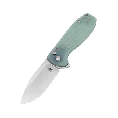 Kizer Amicus 2.95" 9Cr18MoV Jade G10 Button-Lock Folding Knife L3002A2