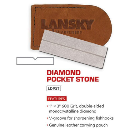 Lansky Diamond Pocket Stone Fine 600 Grit Knife Sharpener